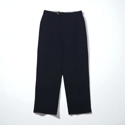 TOMMY HILFIGER 90s 2-pleat wide-leg slacks, size L, navy wool gabardine
