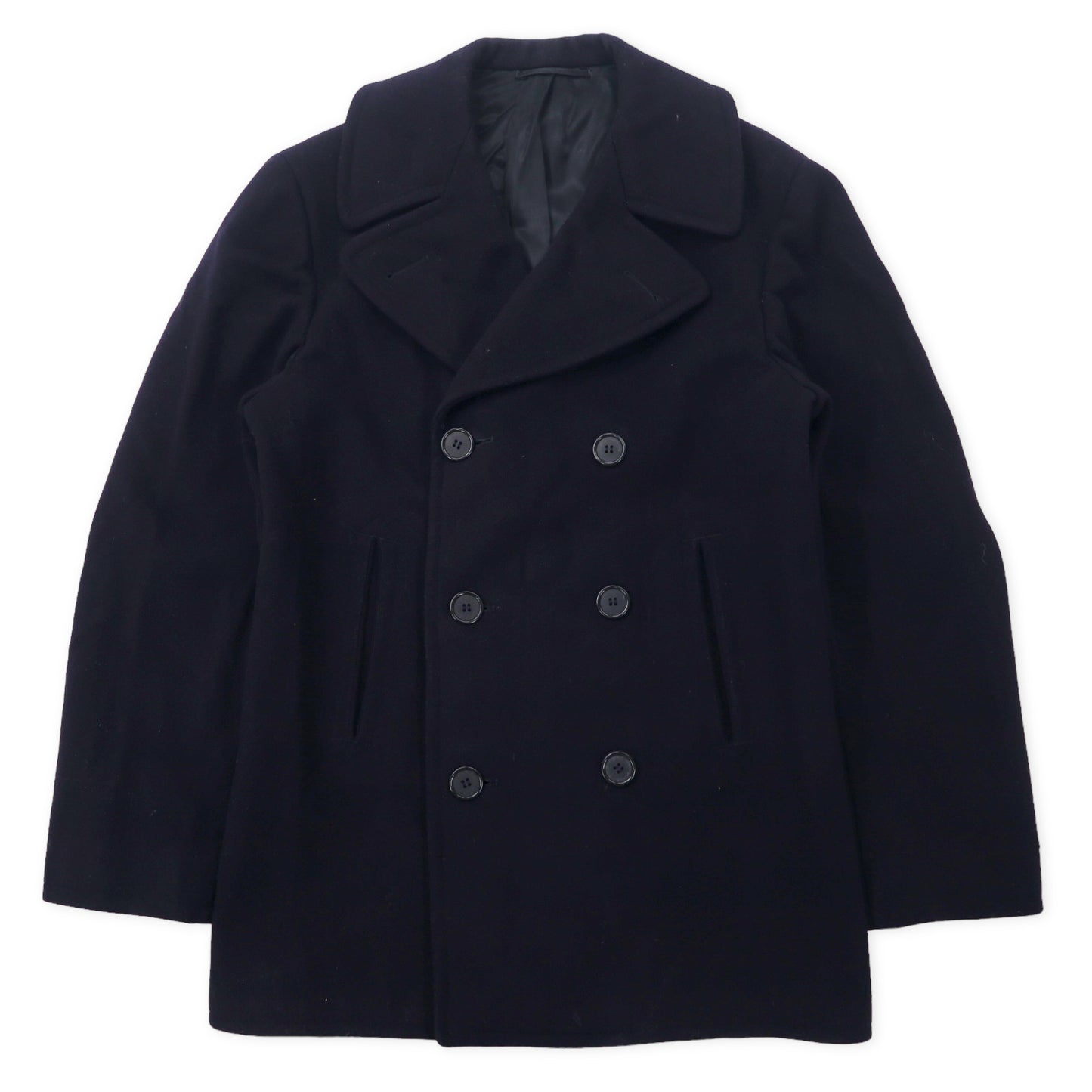 US NAVY 60年代 Pコート 36R ネイビー ウール 内部ステンシル COAT WOOL KERSEY DARK BLUE E/M ミリタリー