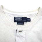 Polo by Ralph Lauren ヘンリーネック Tシャツ XL ホワイト 染み込みプリント ナンバリング CUSTOM FIT