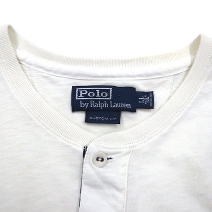 Polo by Ralph Lauren Henley T-shirt, XL, White, Infused Print, Numbering, CUSTOM FIT