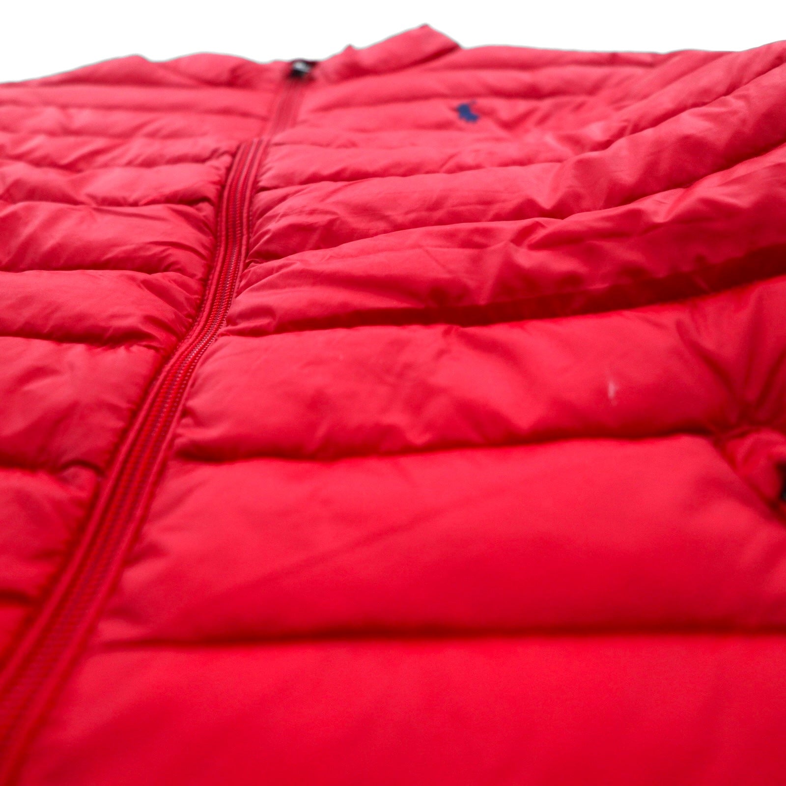Polo Ralph Lauren ダウンジャケット L レッド ナイロン ジップアップ スモールポニー刺繍