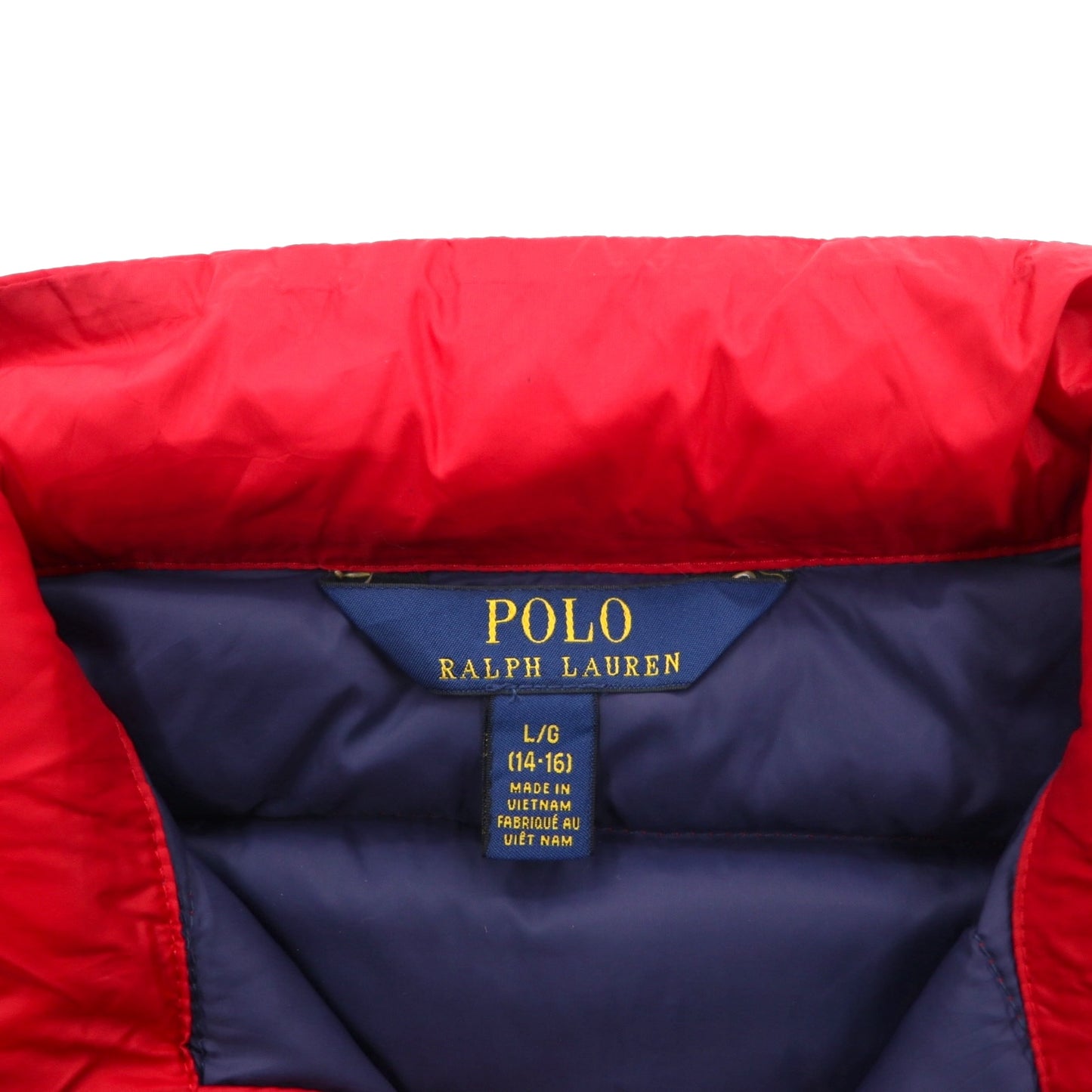 Polo Ralph Lauren ダウンジャケット L レッド ナイロン ジップアップ スモールポニー刺繍