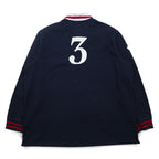 Polo by Ralph Lauren 90s Big Pony Embroidered Rugby Shirt XXL Navy Numbering Elbow Patch Made in Sri Lanka