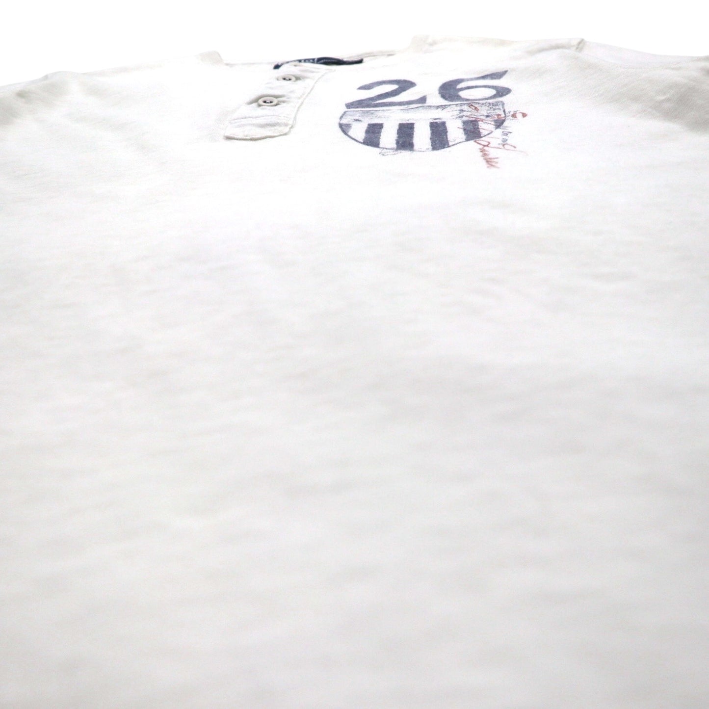 Polo by Ralph Lauren Henley T-shirt, XL, White, Infused Print, Numbering, CUSTOM FIT