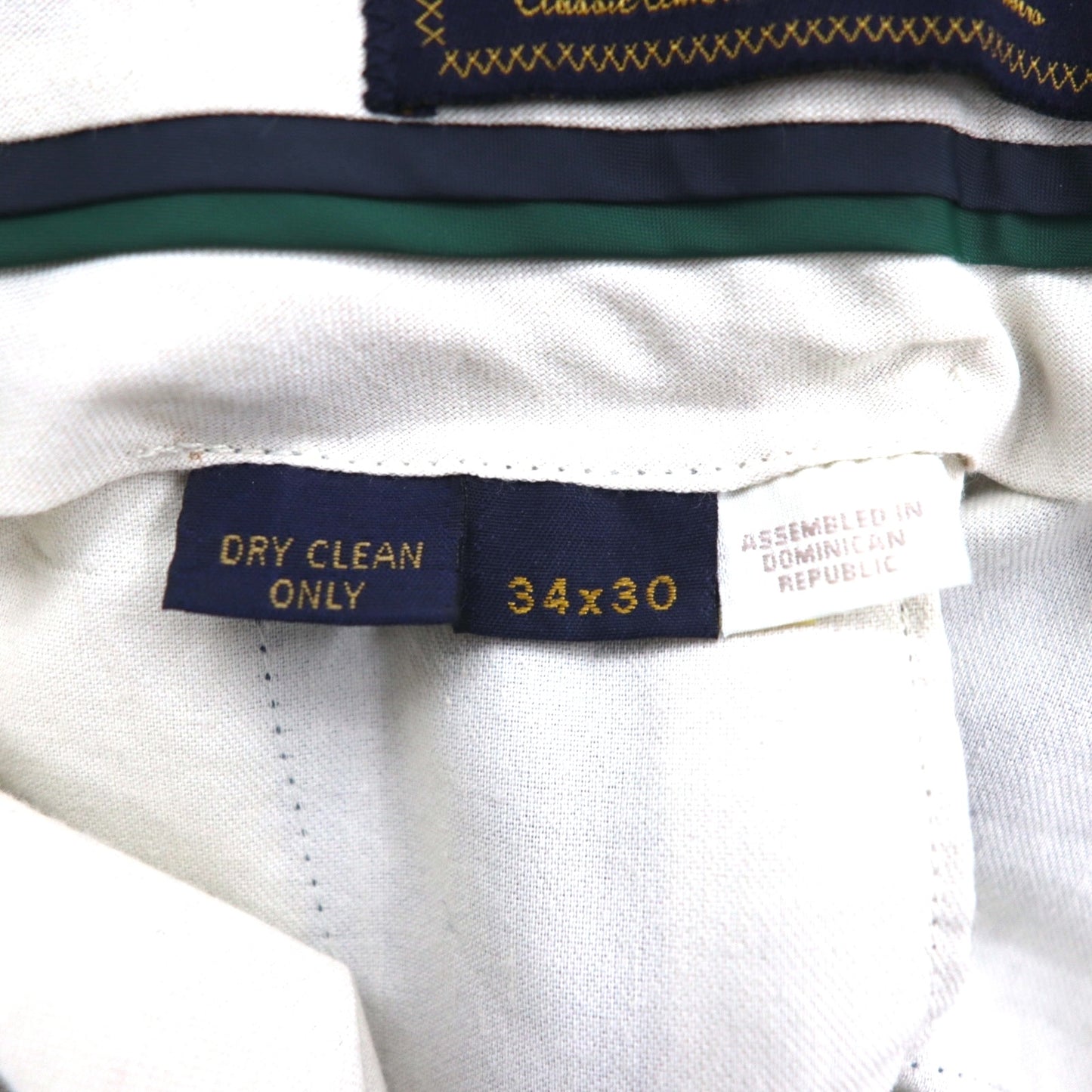 TOMMY HILFIGER 90s 2-pleat wide-leg slacks, size L, navy wool gabardine