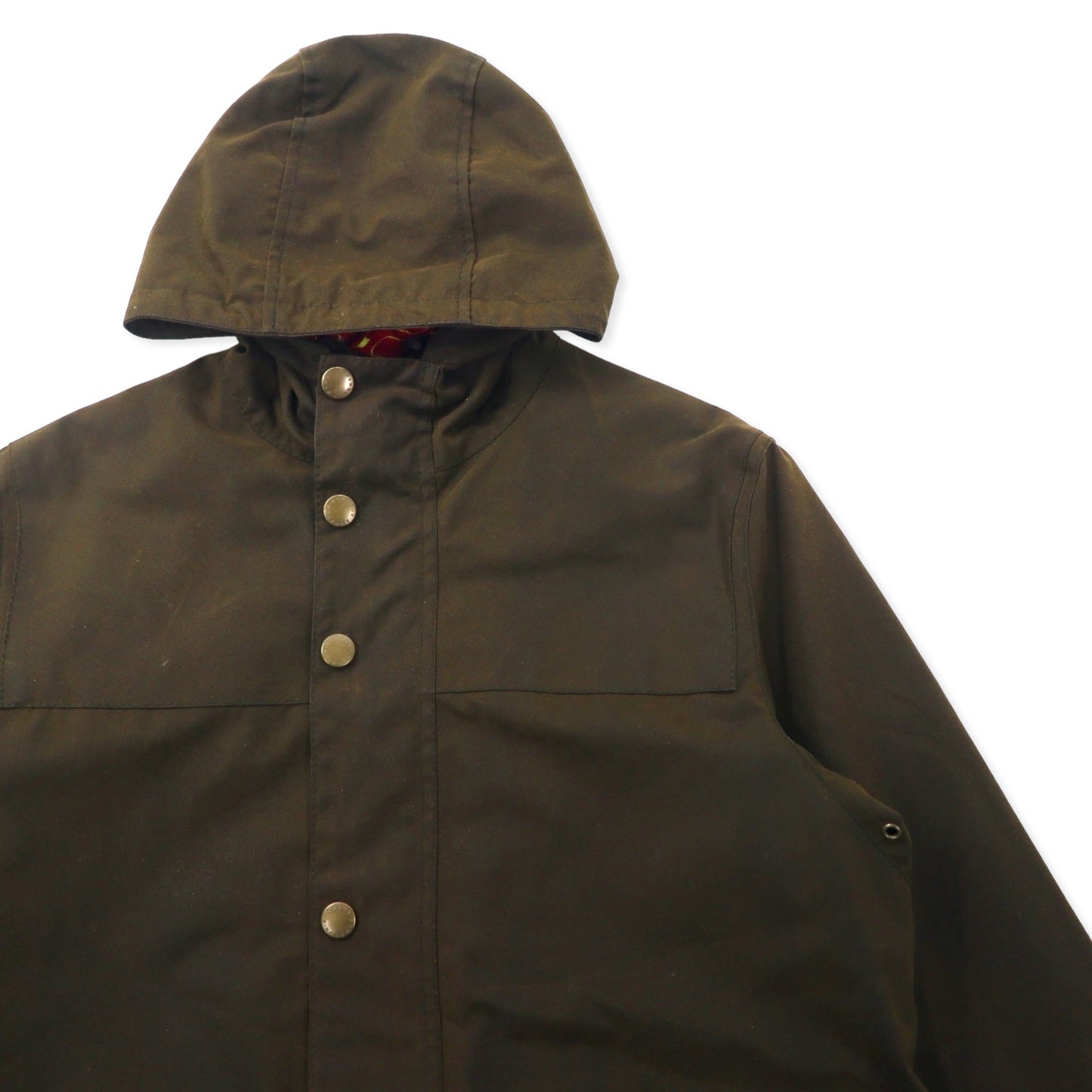 Barbour × ID URBAN RESEARCH × LOWPRO イギリス製 オイルドジャケット フーディー 36 ブラウン コットン ドローコード SLIM FIT DURHAM ダーハム 1102007