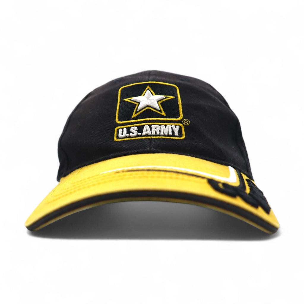 USARMY US Military Bicolor 6 Panel Cap FREE Velcro Black Yellow Cotton