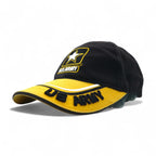 USARMY US Military Bicolor 6 Panel Cap FREE Velcro Black Yellow Cotton