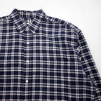 Eddie Bauer 90s Button-Down Shirt, Size L, Navy Cotton, Check, Chest Pocket