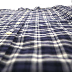 Eddie Bauer 90s Button-Down Shirt, Size L, Navy Cotton, Check, Chest Pocket