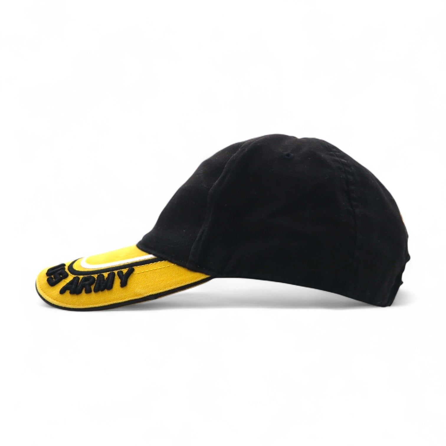 USARMY US Military Bicolor 6 Panel Cap FREE Velcro Black Yellow Cotton