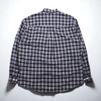 Eddie Bauer 90s Button-Down Shirt, Size L, Navy Cotton, Check, Chest Pocket