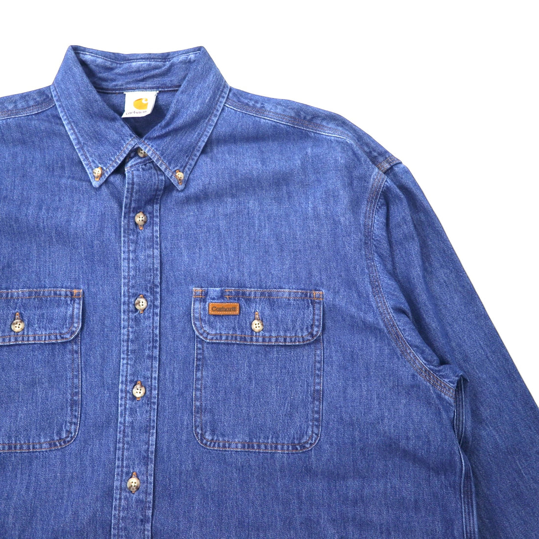 Carhartt denim button down shirt XL blue cotton big size