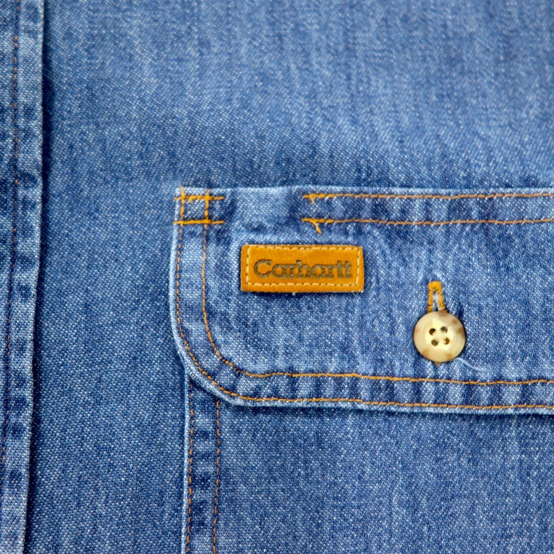 Carhartt denim button down shirt XL blue cotton big size