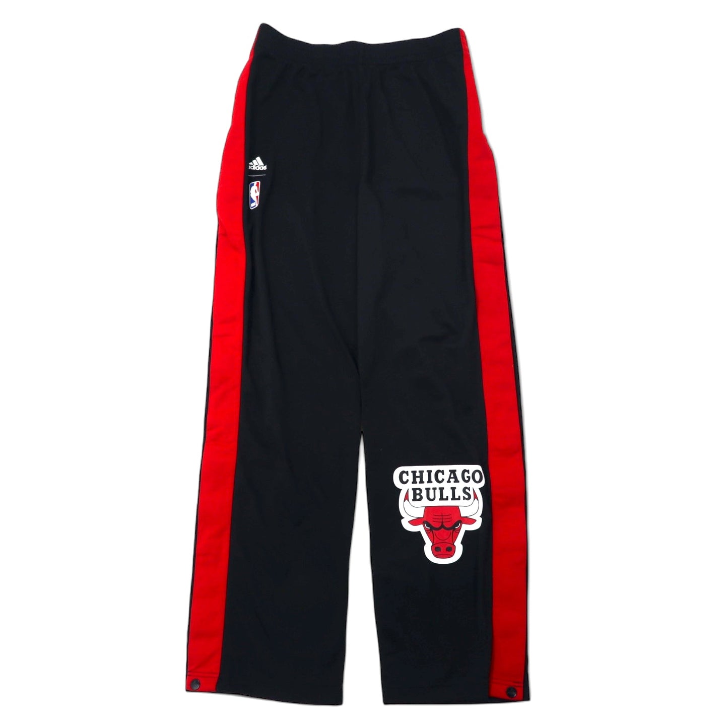 adidas ゲームパンツ トラックパンツ ジャージ 176 ブラック サイドライン スリット スナップボタン NBA CHICAGO BULLS シカゴブルズ 未使用品