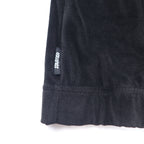 STARTER 90s Velour Pullover Hoodie L Black Polyester Logo Embroidery