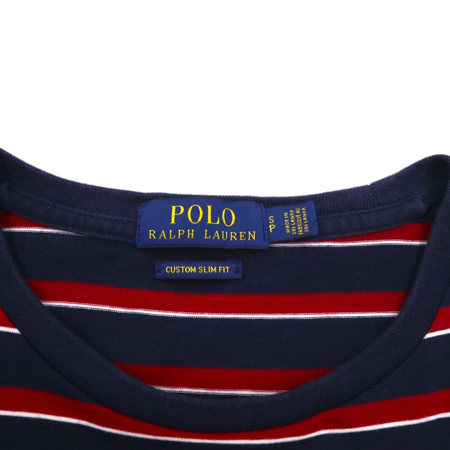 POLO RALPH LAUREN Multi-border Pocket T-shirt S Multi-color Cotton RLFC Logo Embroidery Made in Sri Lanka