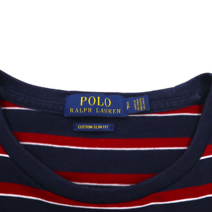 POLO RALPH LAUREN Multi-border Pocket T-shirt S Multi-color Cotton RLFC Logo Embroidery Made in Sri Lanka