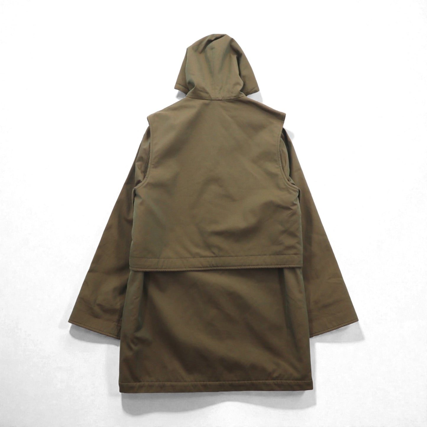 BURBERRY 英国製 90年代 ヴィンテージ 3WAY レイヤード ステンカラーコート M フーデッドベスト ヨーク 一枚袖 玉虫色 裏地ツイード イギリス製