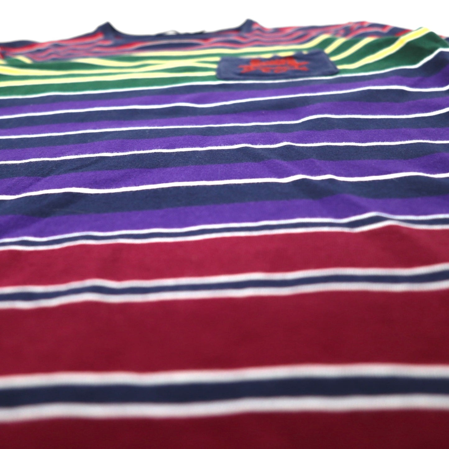 POLO RALPH LAUREN Multi-border Pocket T-shirt S Multi-color Cotton RLFC Logo Embroidery Made in Sri Lanka