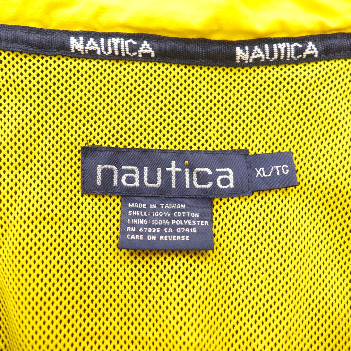 nautica 90年代 セーリングジャケット ナイロンジャケット XL ネイビー コットン フード収納式 ロゴ刺繍