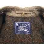 BURBERRY 英国製 90年代 ヴィンテージ 3WAY レイヤード ステンカラーコート M フーデッドベスト ヨーク 一枚袖 玉虫色 裏地ツイード イギリス製
