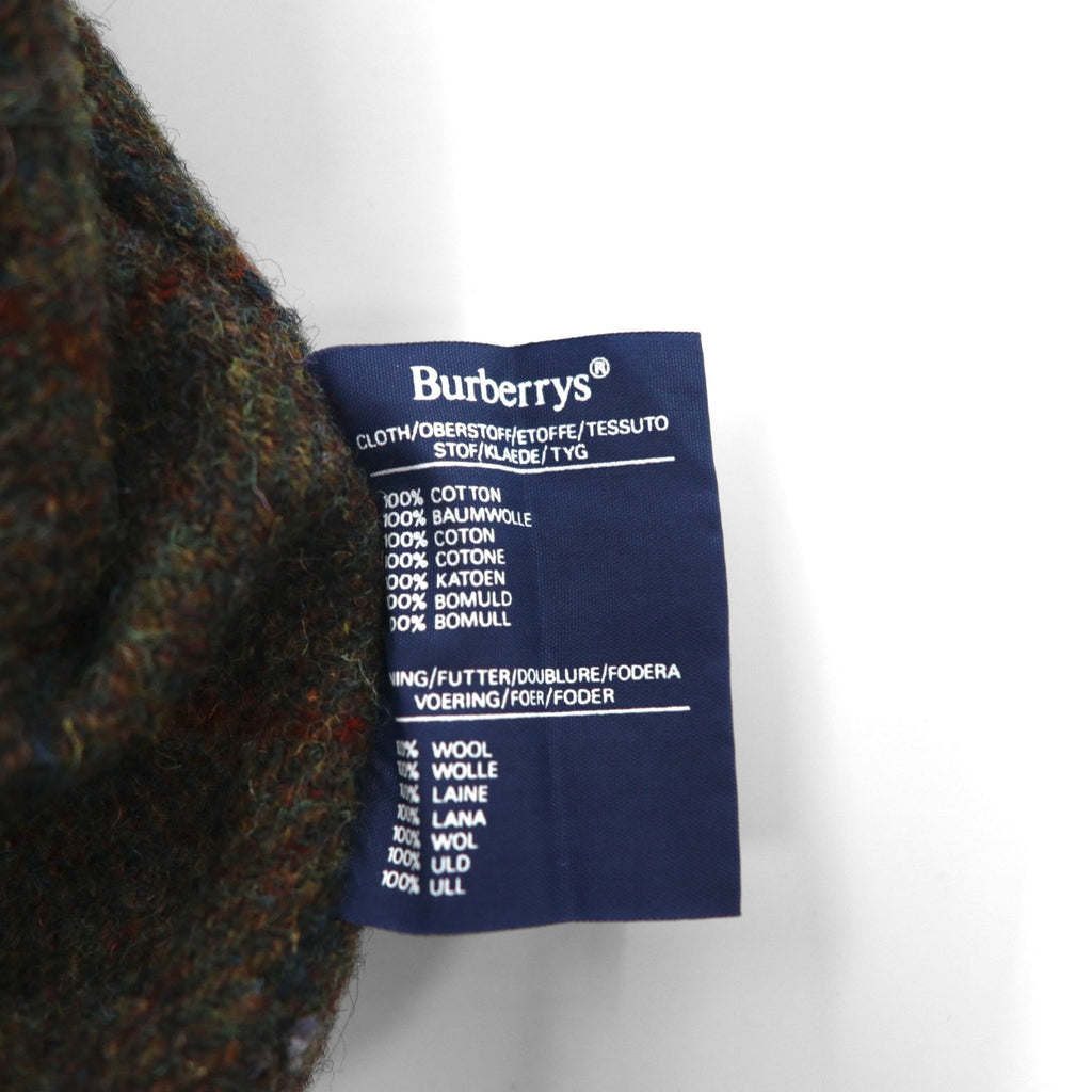 BURBERRY 英国製 90年代 ヴィンテージ 3WAY レイヤード ステンカラーコート M フーデッドベスト ヨーク 一枚袖 玉虫色 裏地ツイード イギリス製