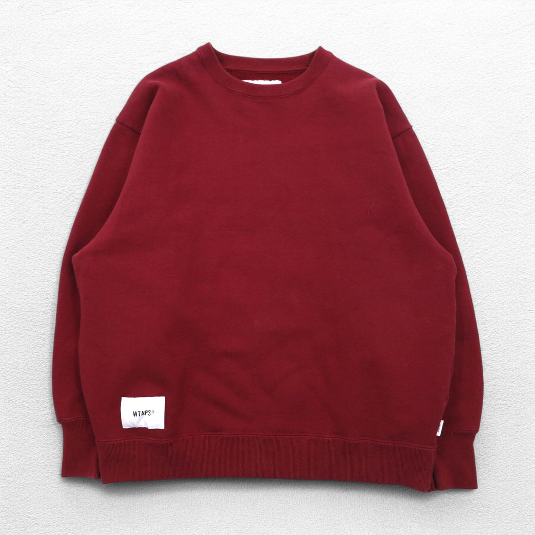 WTAPS Back Patch Crew Neck Sweatshirt Bordeaux Medium Cotton 232ATDT-CSM19