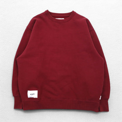 WTAPS バックパッチ クルーネック スウェット ボルドー M コットン 232ATDT-CSM19