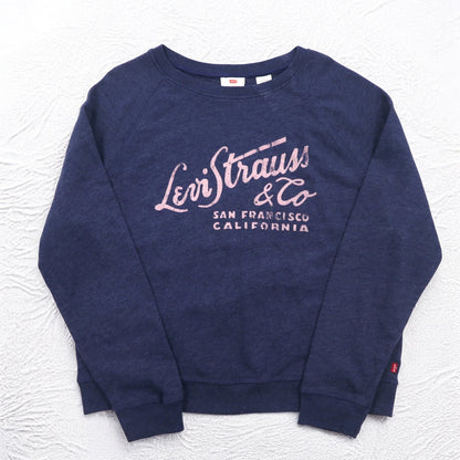 Levi's Classic Crew Print Sweatshirt XL Navy 17387 Made in Sri Lanka