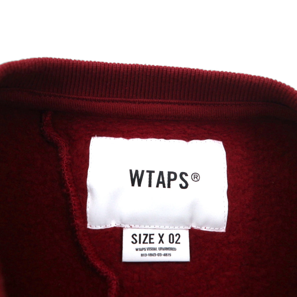 WTAPS Back Patch Crew Neck Sweatshirt Bordeaux Medium Cotton 232ATDT-CSM19