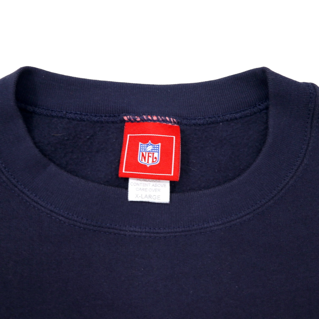 NFL Patriots Embroidered Sweatshirt XL Navy Cotton Fleece Lining SUPER BOWL Champions Big Size