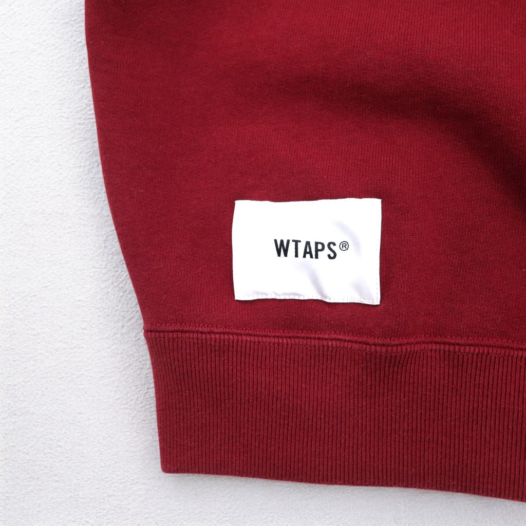 WTAPS Back Patch Crew Neck Sweatshirt Bordeaux Medium Cotton 232ATDT-CSM19