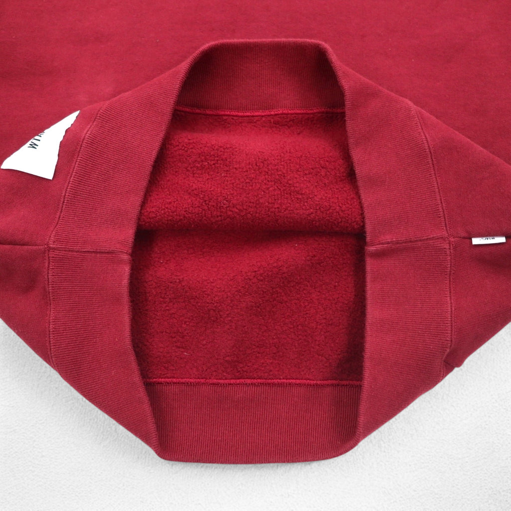 WTAPS Back Patch Crew Neck Sweatshirt Bordeaux Medium Cotton 232ATDT-CSM19