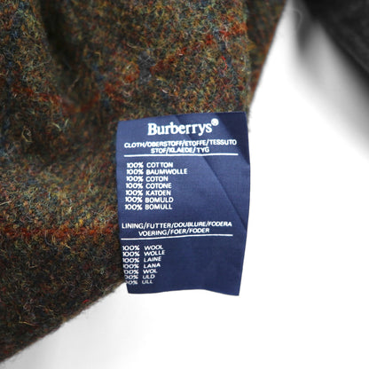 BURBERRY 英国製 90年代 ヴィンテージ 3WAY レイヤード ステンカラーコート M フーデッドベスト ヨーク 一枚袖 玉虫色 裏地ツイード イギリス製