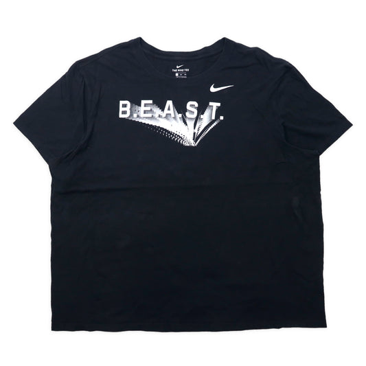 日本然リトテ-古着オンライン-NIKE ビッグサイズ プリントTシャツ 3XL ブラック コットン B.E.A.S.T.-