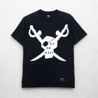 STUSSY スカル パイレーツ プリント Tシャツ S ブラック コットン メキシコ製
