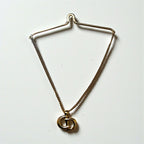 Christian Dior Tie Chain Tie Pin Gold CD Logo Old GERMANY Engraved Made in Germany