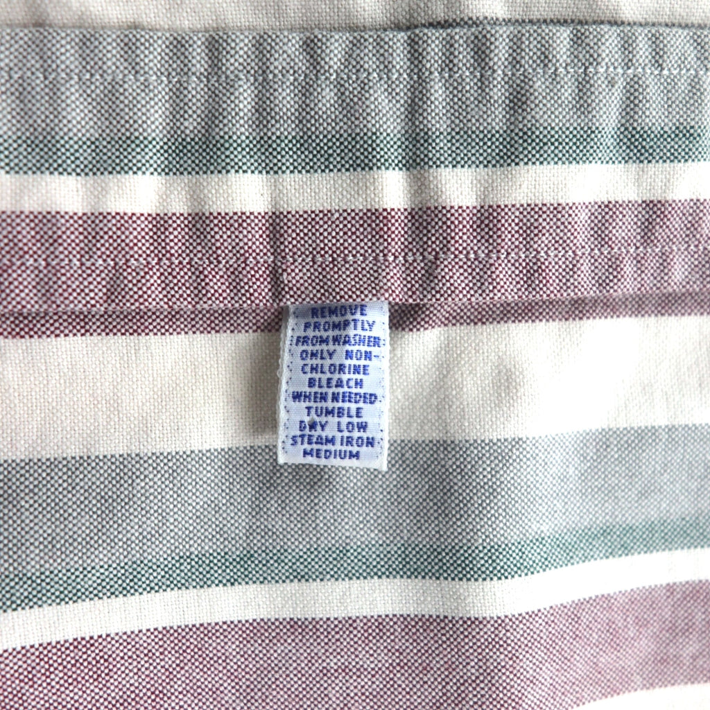 Polo Ralph Lauren 90s Cleric Shirt, Size L, Gray, Striped, Chest Pocket Patch, Emblem