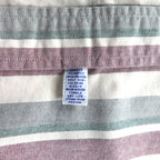 Polo Ralph Lauren 90s Cleric Shirt, Size L, Gray, Striped, Chest Pocket Patch, Emblem