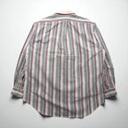 Polo Ralph Lauren 90s Cleric Shirt, Size L, Gray, Striped, Chest Pocket Patch, Emblem