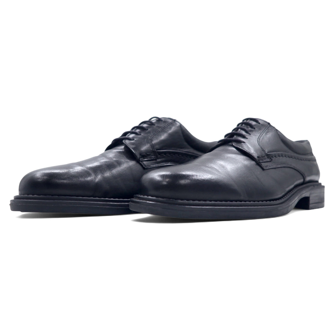 TRADER BAY Italian made plain toe dress shoes 27cm black leather 76444