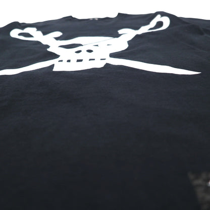 STUSSY Skull Pirate Print T-Shirt, S, Black, Cotton, Made in Mexico