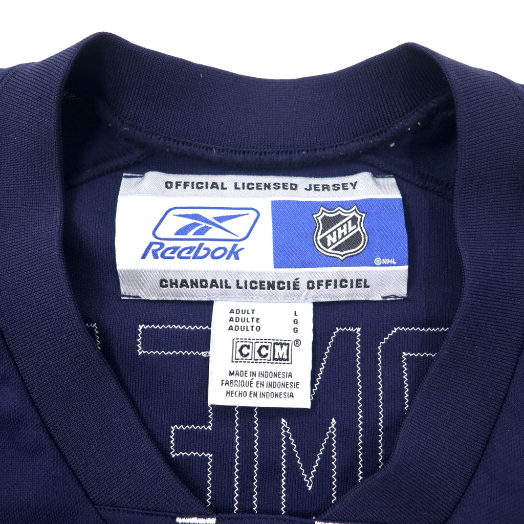 Reebok ホッケーシャツ ゲームシャツ L ネイビー ポリエステル CCM ジャージ NHL NY ISLANDERS ナンバリング ビッグサイズ