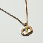 Christian Dior Tie Chain Tie Pin Gold CD Logo Old GERMANY Engraved Made in Germany