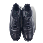 TRADER BAY Italian made plain toe dress shoes 27cm black leather 76444