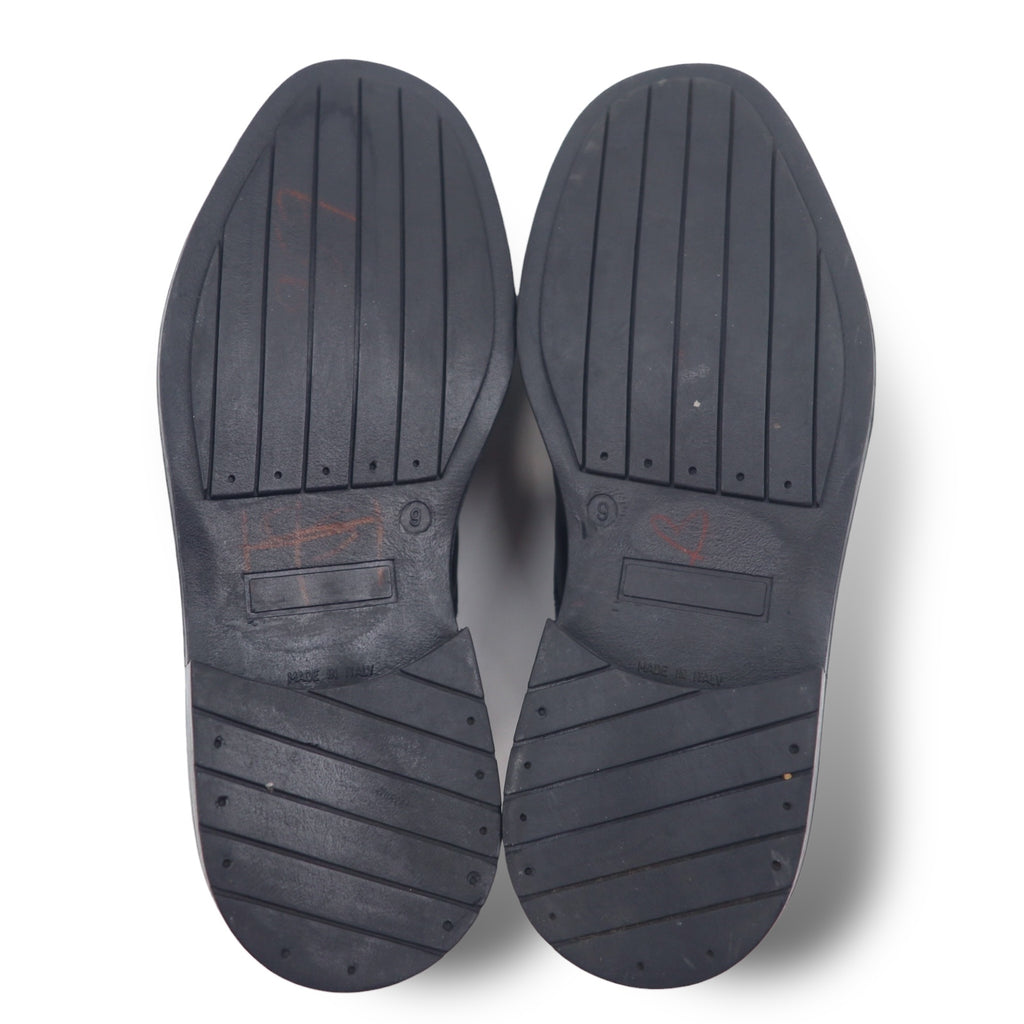 TRADER BAY Italian made plain toe dress shoes 27cm black leather 76444