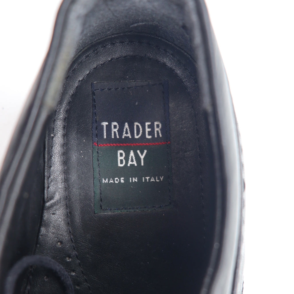 TRADER BAY Italian made plain toe dress shoes 27cm black leather 76444