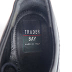 TRADER BAY Italian made plain toe dress shoes 27cm black leather 76444