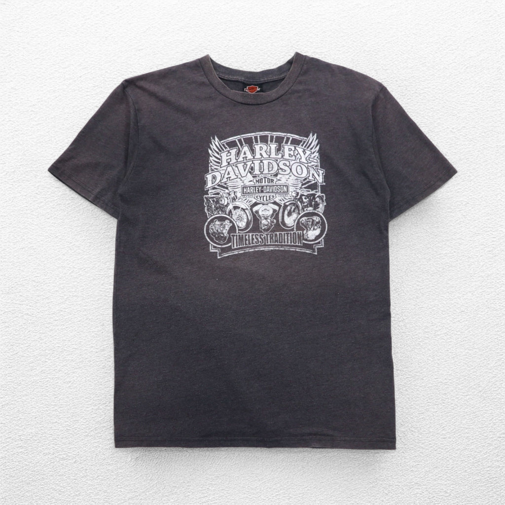 HARLEY DAVIDSON USA製 両面プリント Tシャツ XL グレー コットン ポリエステル MENPHIS